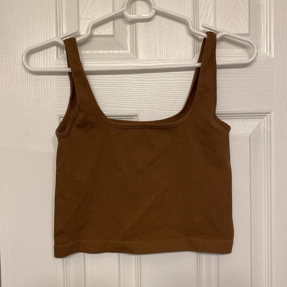 Brown Ribbed Tank Top - Picture 2 of 3